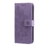 Custodia in pelle goffrata con fiori a 7 petali per vivo X200, X200 Pro mini