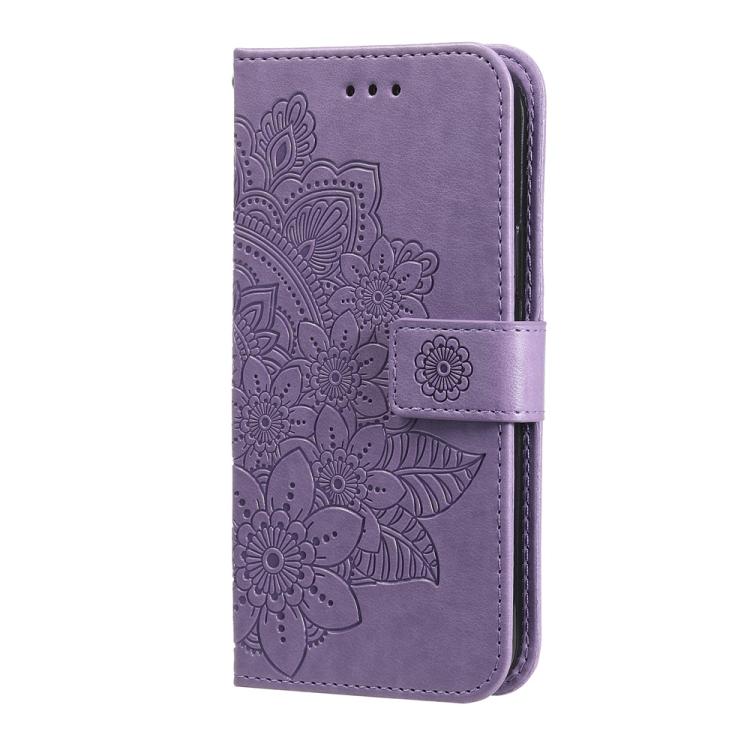 Custodia in pelle goffrata con fiori a 7 petali per vivo X200, X200 Pro mini
