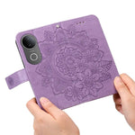 Custodia in pelle goffrata con fiori a 7 petali per vivo X200, X200 Pro mini