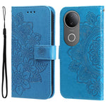 Custodia in pelle goffrata con fiori a 7 petali per vivo X200, X200 Pro mini