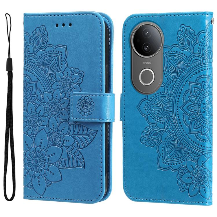 Custodia in pelle goffrata con fiori a 7 petali per vivo X200, X200 Pro mini