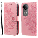 Custodia in pelle goffrata con fiori a 7 petali per vivo X200, X200 Pro mini