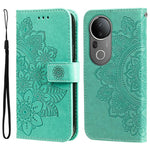 Custodia in pelle goffrata con fiori a 7 petali per vivo X200, X200 Pro mini