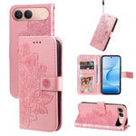 Custodia in pelle goffrata con fiori a 7 petali per vivo Y600 Pro 5G, Y21 5G