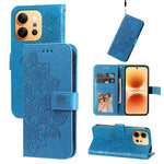Custodia in pelle goffrata con fiori a 7 petali per vivo Y600 Pro 5G, Y21 5G