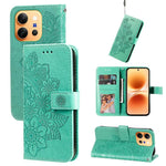 Custodia in pelle goffrata con fiori a 7 petali per vivo Y600 Pro 5G, Y21 5G
