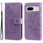 Custodia per telefono in pelle goffrata con fiori a 7 petali, For Google Pixel  7