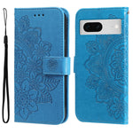 Custodia per telefono in pelle goffrata con fiori a 7 petali, For Google Pixel  7