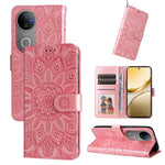 Custodia per telefono in pelle di girasole goffrata per vivo V50, S20, S20 Pro e