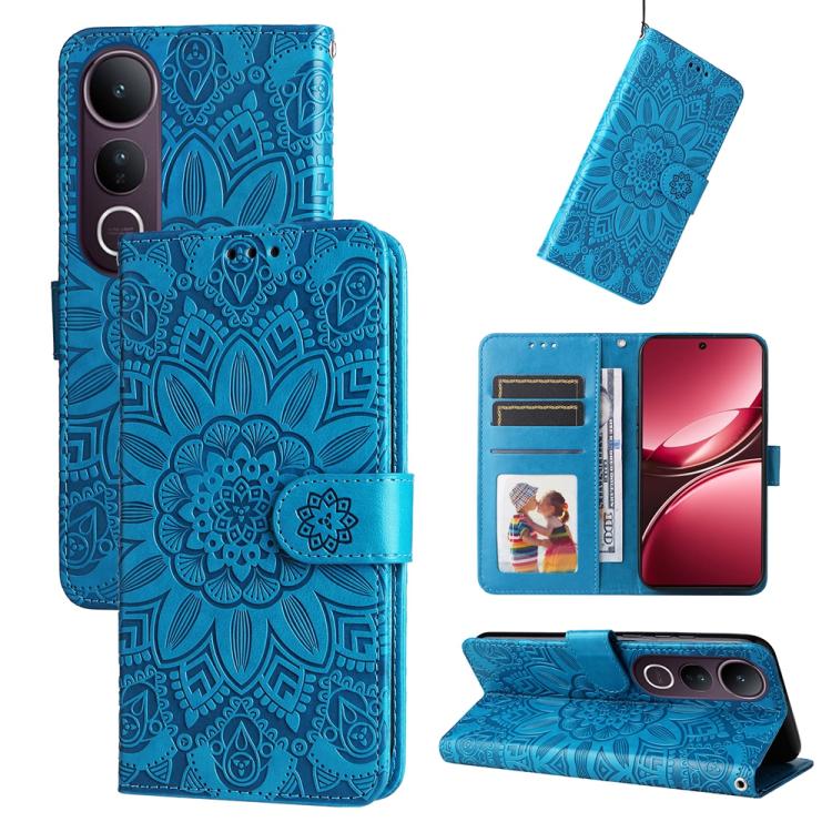 Custodia in pelle di girasole goffrata per vivo V50 Lite 4G/5G e modelli