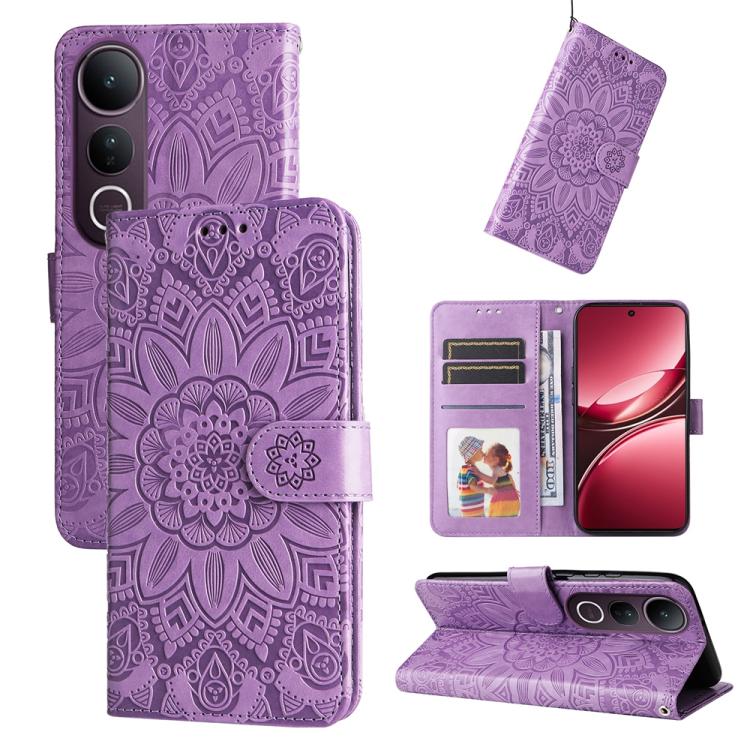 Custodia in pelle di girasole goffrata per vivo V50 Lite 4G/5G e modelli