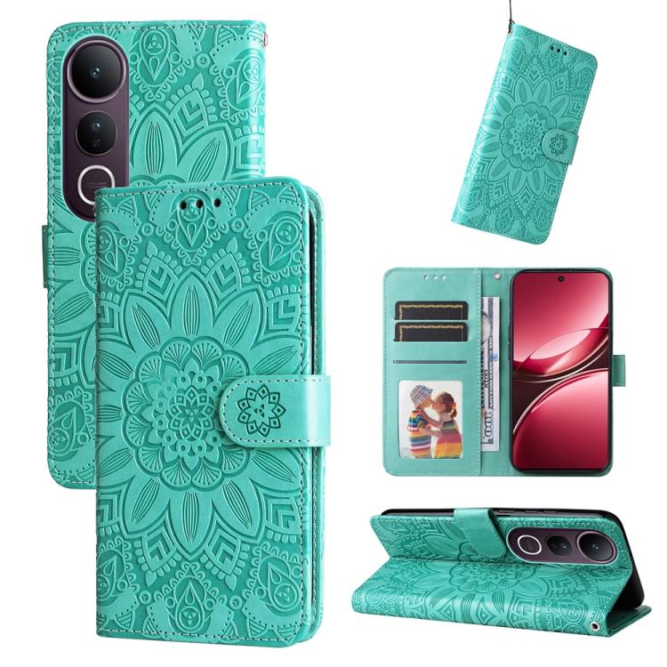 Custodia in pelle di girasole goffrata per vivo V50 Lite 4G/5G e modelli