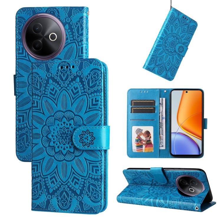 Custodia per telefono in pelle di girasole goffrata per vivo V50, S20, S20 Pro e