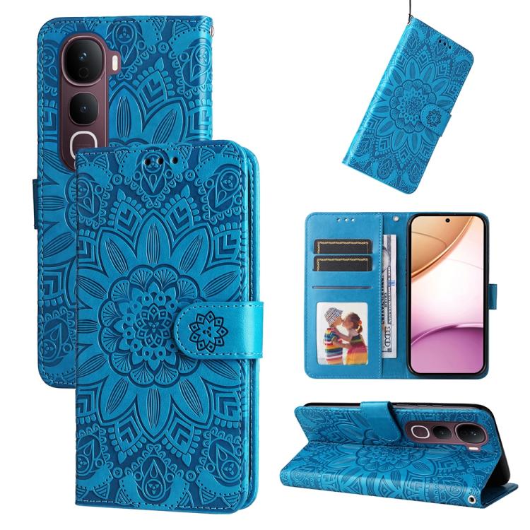 Custodia in pelle di girasole goffrata per vivo V50 Lite 4G/5G e modelli