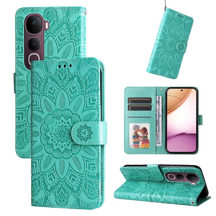 Custodia in pelle di girasole goffrata per vivo V50 Lite 4G/5G e modelli