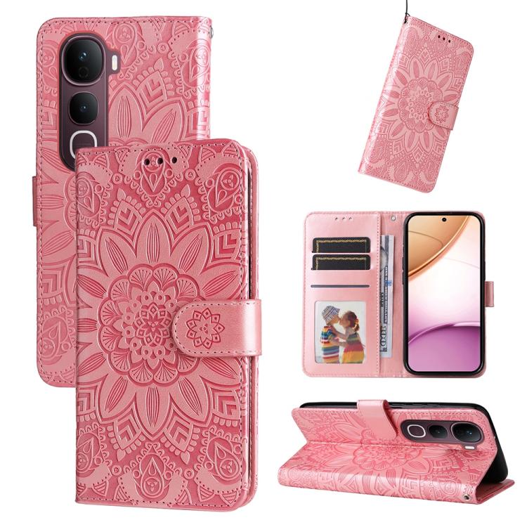 Custodia in pelle di girasole goffrata per vivo V50 Lite 4G/5G e modelli