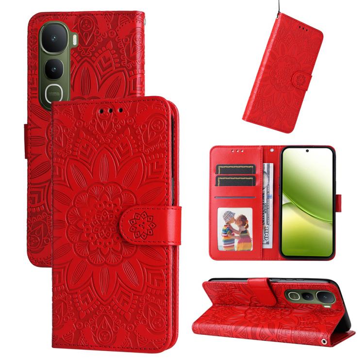 Custodia in pelle di girasole goffrata per vivo V50 Lite 4G/5G e modelli