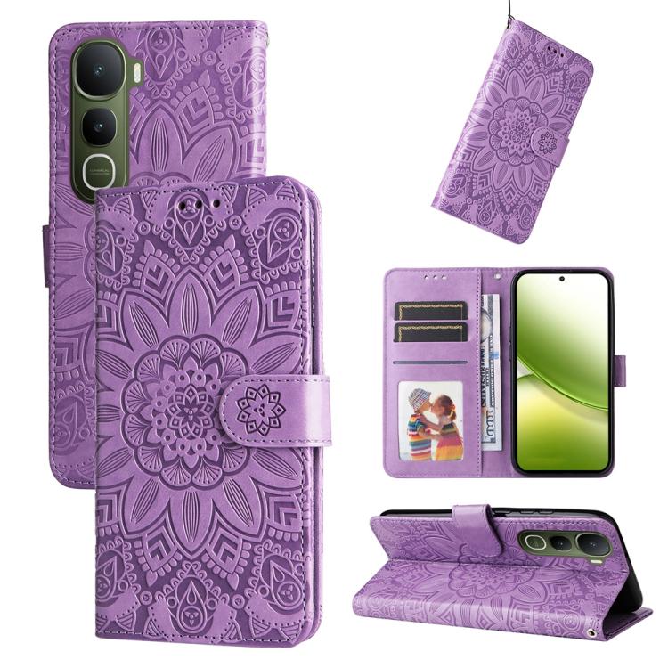 Custodia in pelle di girasole goffrata per vivo V50 Lite 4G/5G e modelli