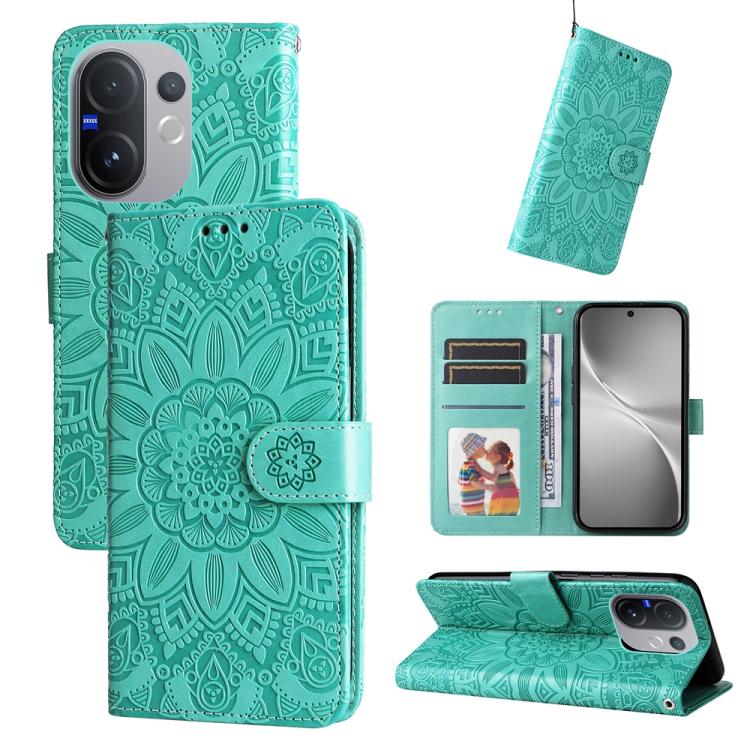 Custodia in pelle di girasole goffrata per vivo V50 Lite 4G/5G e modelli