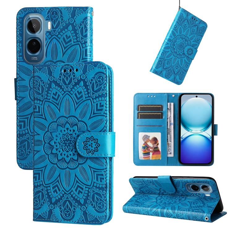 Custodia in pelle goffrata per vivo Y600 Pro 5G, Y21 5G 2026 / vivo Y05 4G, V70