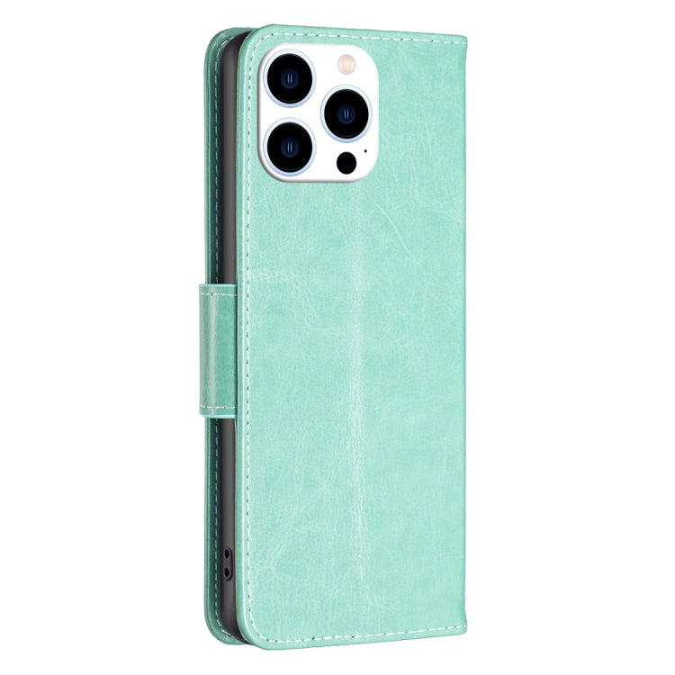 Custodia in pelle con farfalle per iPhone 16, 16 Pro e Plus - immagine 4