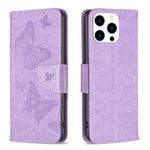 Custodia in pelle con farfalle per iPhone 16, 16 Pro e Plus - immagine 13