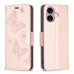 Custodia in pelle con farfalle per iPhone 16, 16 Pro e Plus - immagine 26