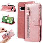Custodia per telefono in pelle con cerniera in vitello alla moda, For Google Pixel 7
