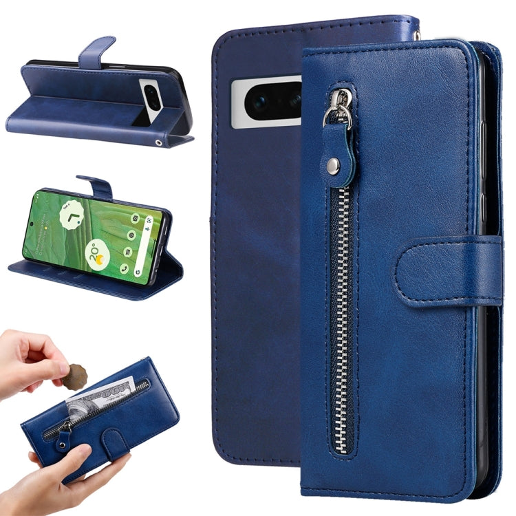 Custodia per telefono in pelle con cerniera in vitello alla moda, For Google Pixel 7