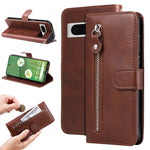 Custodia per telefono in pelle con cerniera in vitello alla moda, For Google Pixel 7