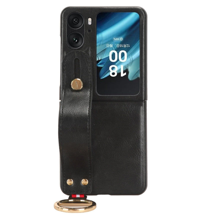 Custodia in pelle con cinturino per OPPO Find N2 Flip