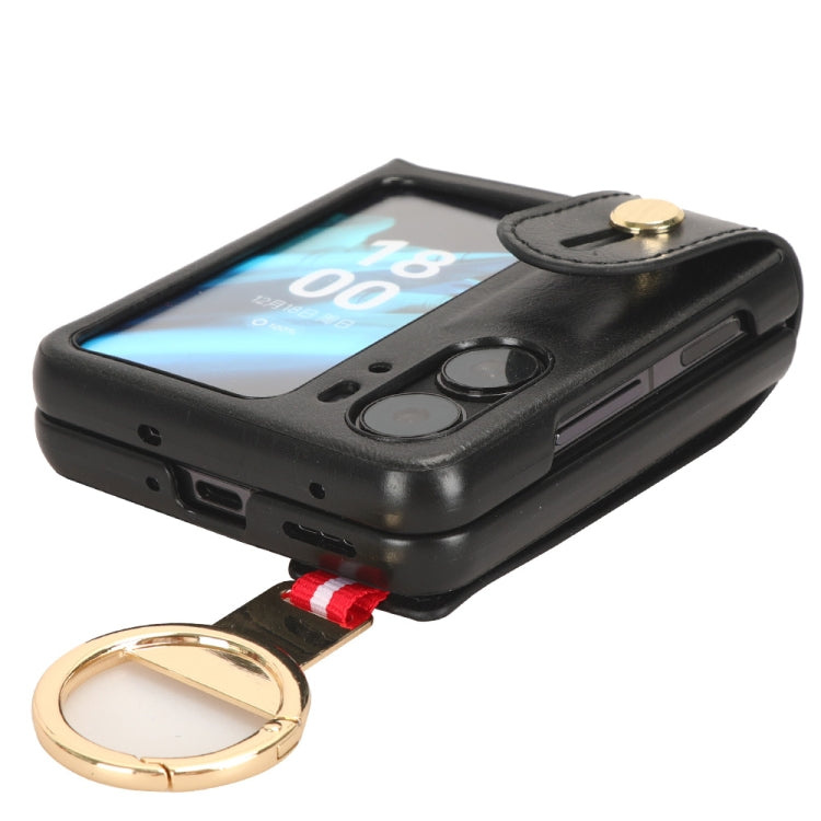 Custodia in pelle con cinturino per OPPO Find N2 Flip