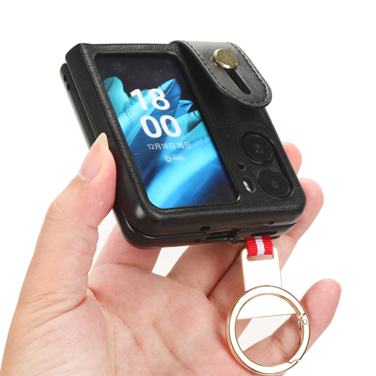 Custodia in pelle con cinturino per OPPO Find N2 Flip