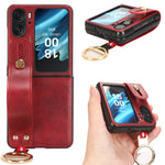 Custodia in pelle con cinturino per OPPO Find N2 Flip
