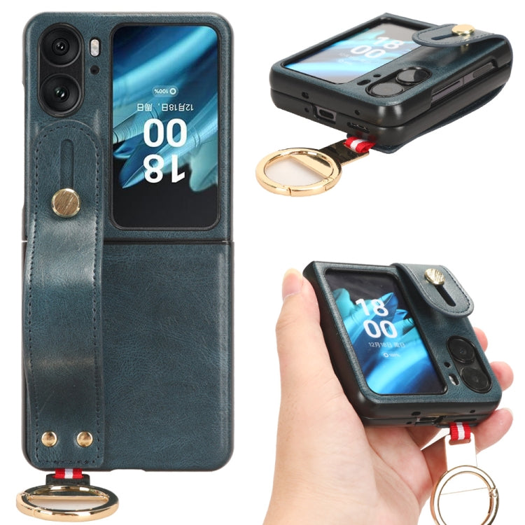 Custodia in pelle con cinturino per OPPO Find N2 Flip