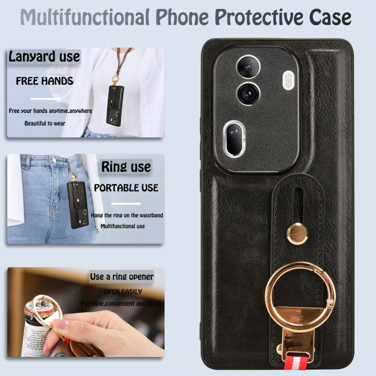 Custodia in pelle con cinturino per OPPO Reno11 Pro, Find X7 Ultra, A79 5G