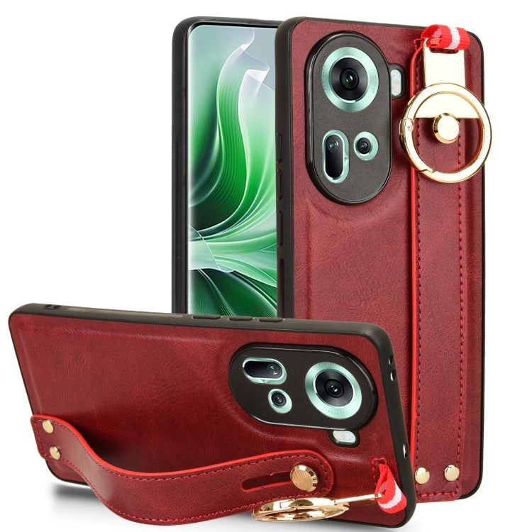 Custodia in pelle con cinturino per OPPO Reno12 5G Global, Reno11 F / F25 Pro