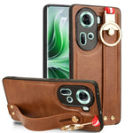 Custodia in pelle con cinturino per OPPO Reno12 5G Global, Reno11 F / F25 Pro