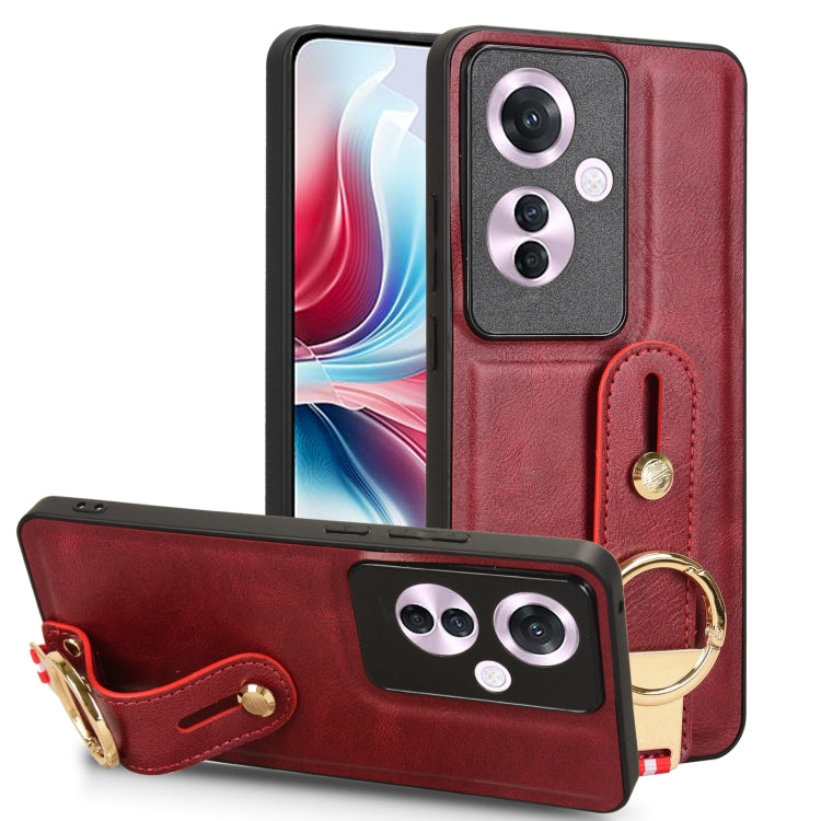 Custodia in pelle con cinturino per OPPO Reno12 5G Global, Reno11 F / F25 Pro