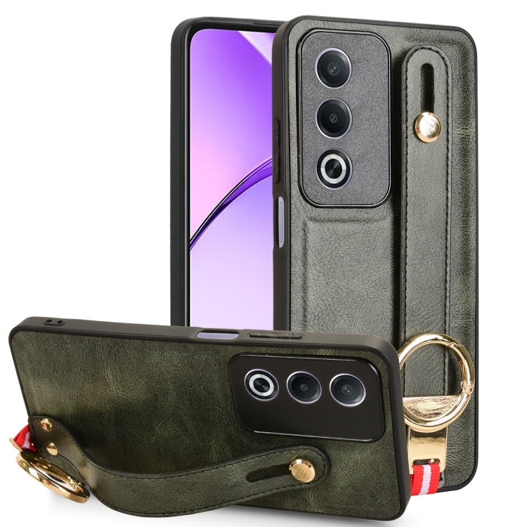 Custodia posteriore in pelle con cinturino per OPPO Reno12 F 5G, A3 Pro India