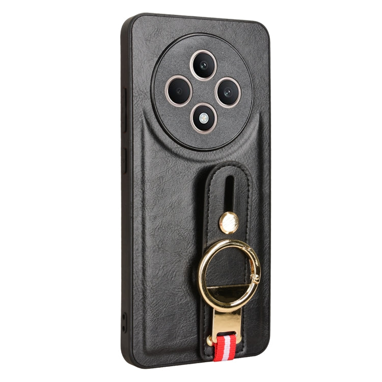 Custodia posteriore in pelle con cinturino per OPPO Reno12 F 5G, A3 Pro India