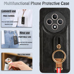 Custodia posteriore in pelle con cinturino per OPPO Reno12 F 5G, A3 Pro India