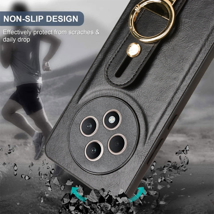 Custodia posteriore in pelle con cinturino per OPPO Reno12 F 5G, A3 Pro India