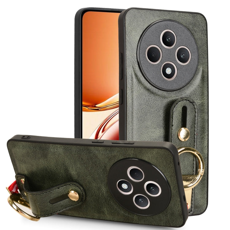 Custodia posteriore in pelle con cinturino per OPPO Reno12 F 5G, A3 Pro India