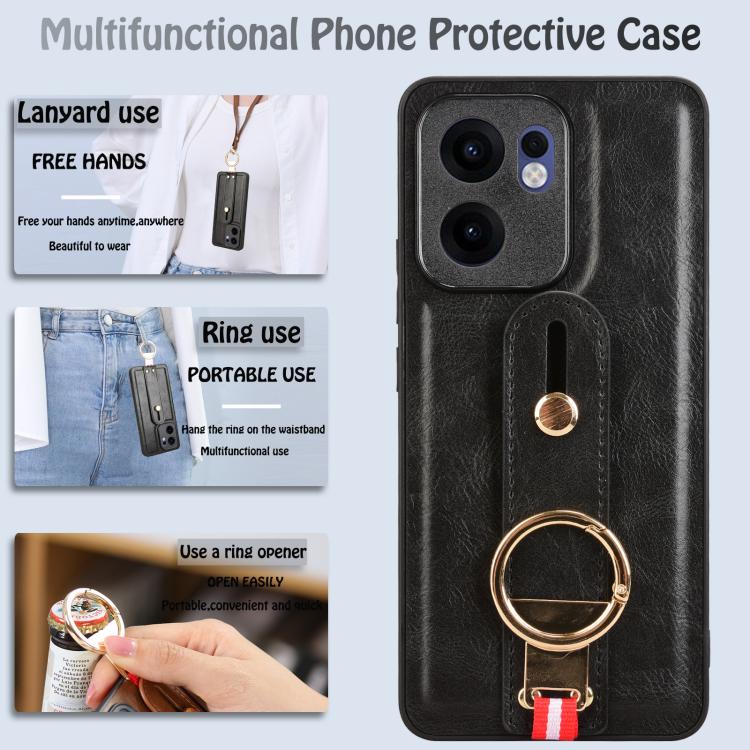 Custodia in pelle con cinturino per OPPO Reno13 F 5G, Find X8, K12x 5G / A3 Pro