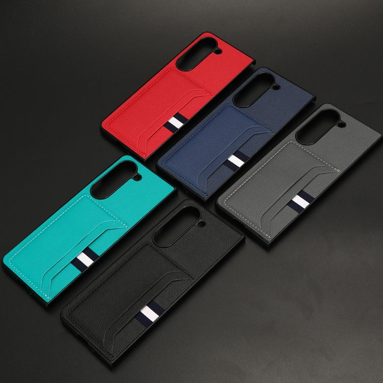 Custodia Litchi con slot carte per Samsung Galaxy Z Fold5