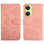 Custodia per cellulare in pelle goffrata con peonia a farfalla, For OnePlus 12R 5G Global, For OnePlus 12 5G Global, For OnePlus Nord CE 3 Lite