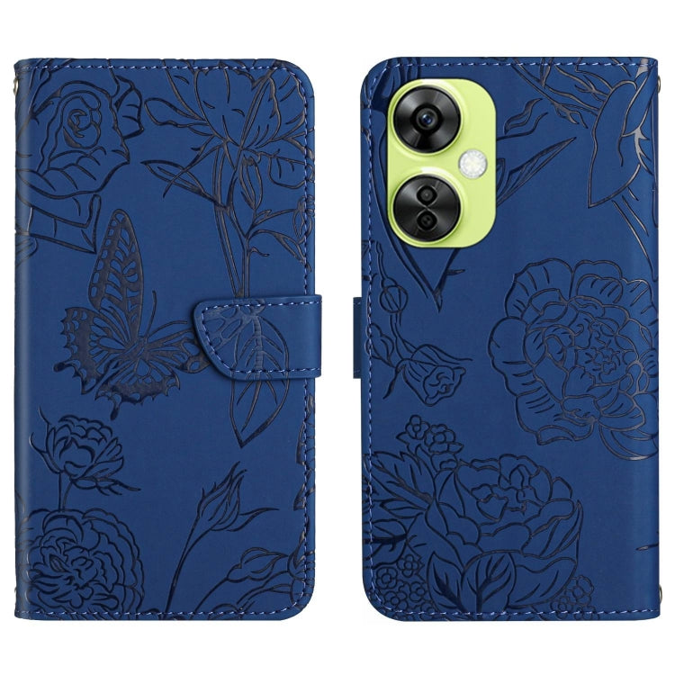 Custodia per cellulare in pelle goffrata con peonia a farfalla, For OnePlus 12R 5G Global, For OnePlus 12 5G Global, For OnePlus Nord CE 3 Lite