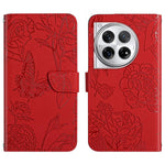 Custodia per cellulare in pelle goffrata con peonia a farfalla, For OnePlus 12R 5G Global, For OnePlus 12 5G Global, For OnePlus Nord CE 3 Lite