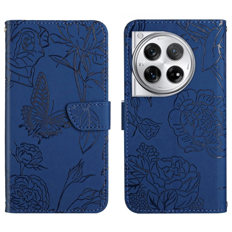 Custodia per cellulare in pelle goffrata con peonia a farfalla, For OnePlus 12R 5G Global, For OnePlus 12 5G Global, For OnePlus Nord CE 3 Lite